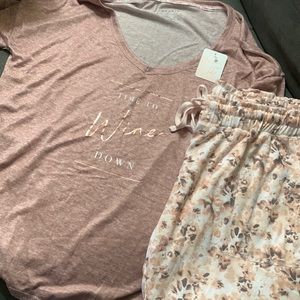 Danskin two piece pajama set